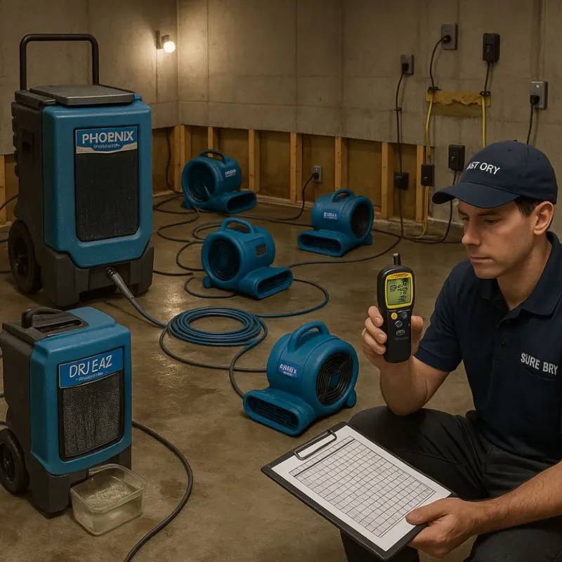Structural Drying and Dehumidification process in Shortsville, NY